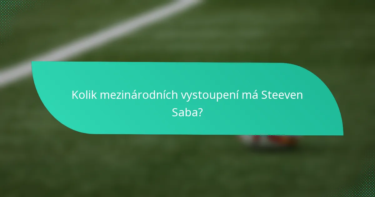 Kolik mezinárodních vystoupení má Steeven Saba?